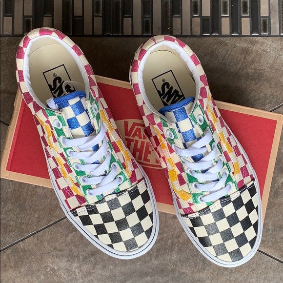 VANS OLD SKOOL GLITTER CHECK MultiTrWht WMNS - Picture 3 of 16